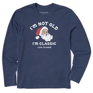 Men's I'm Classic Santa Long Sleeve Crusher Tee Soft Material Button Down