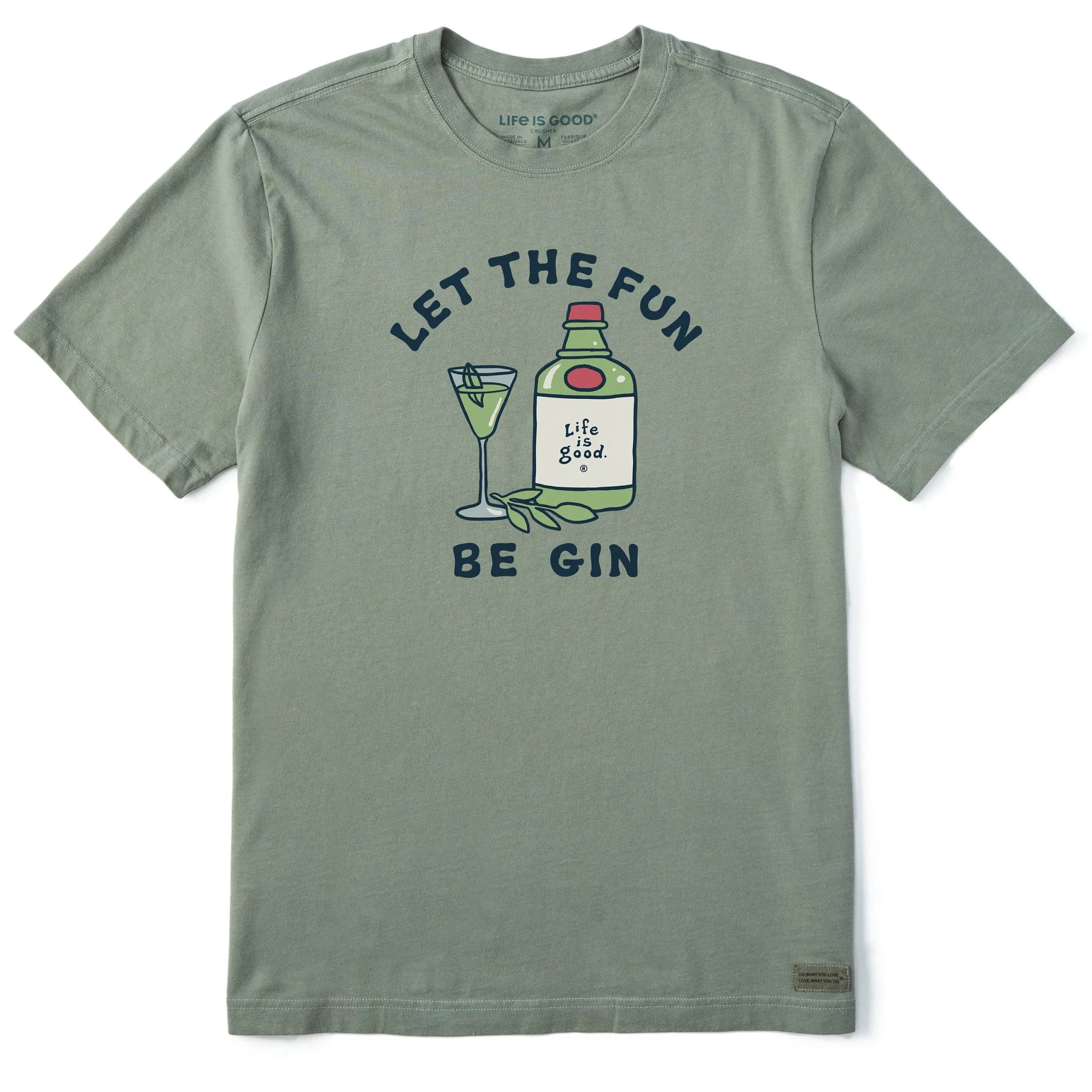 Men's Let the Fun Be Gin Cocktail Short Sleeve Crusher Tee VintageWashEffect