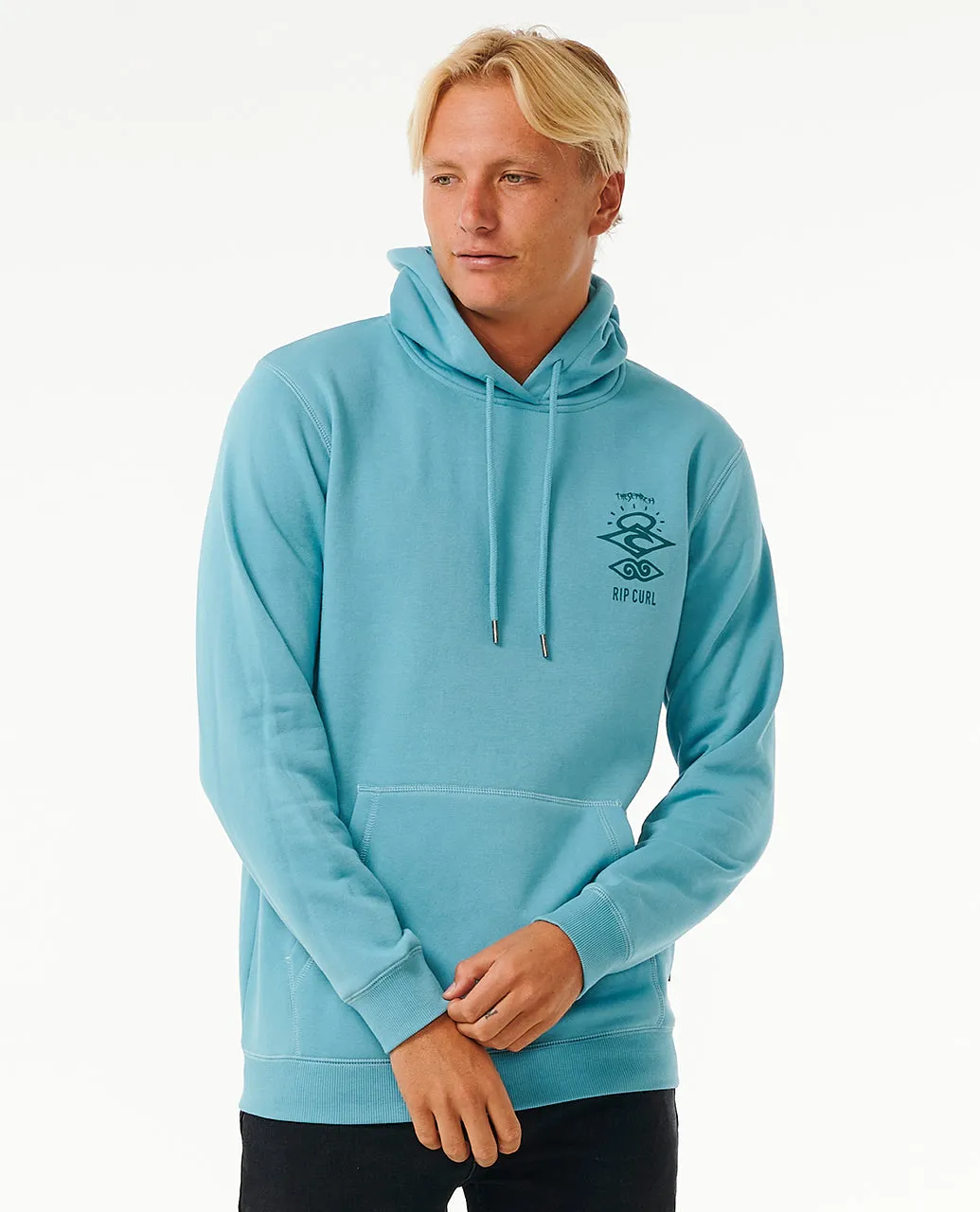 Classic Bold Rip Curl Mens Search Icon Fleece Pullover Hoodie