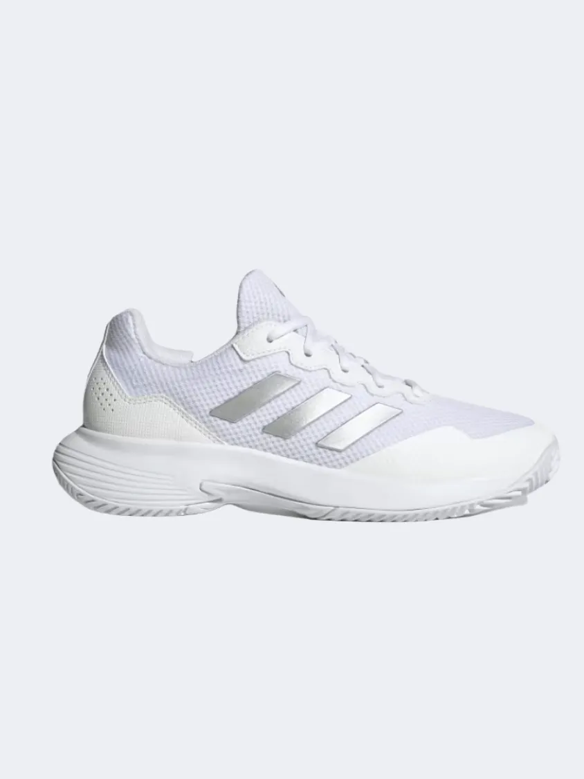 Stability Shank Adidas Gamecourt 2 Women Tennis Shoes White/Silver