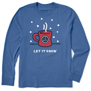 Men's Let it Snow Mug Long Sleeve Crusher Tee Chic Design