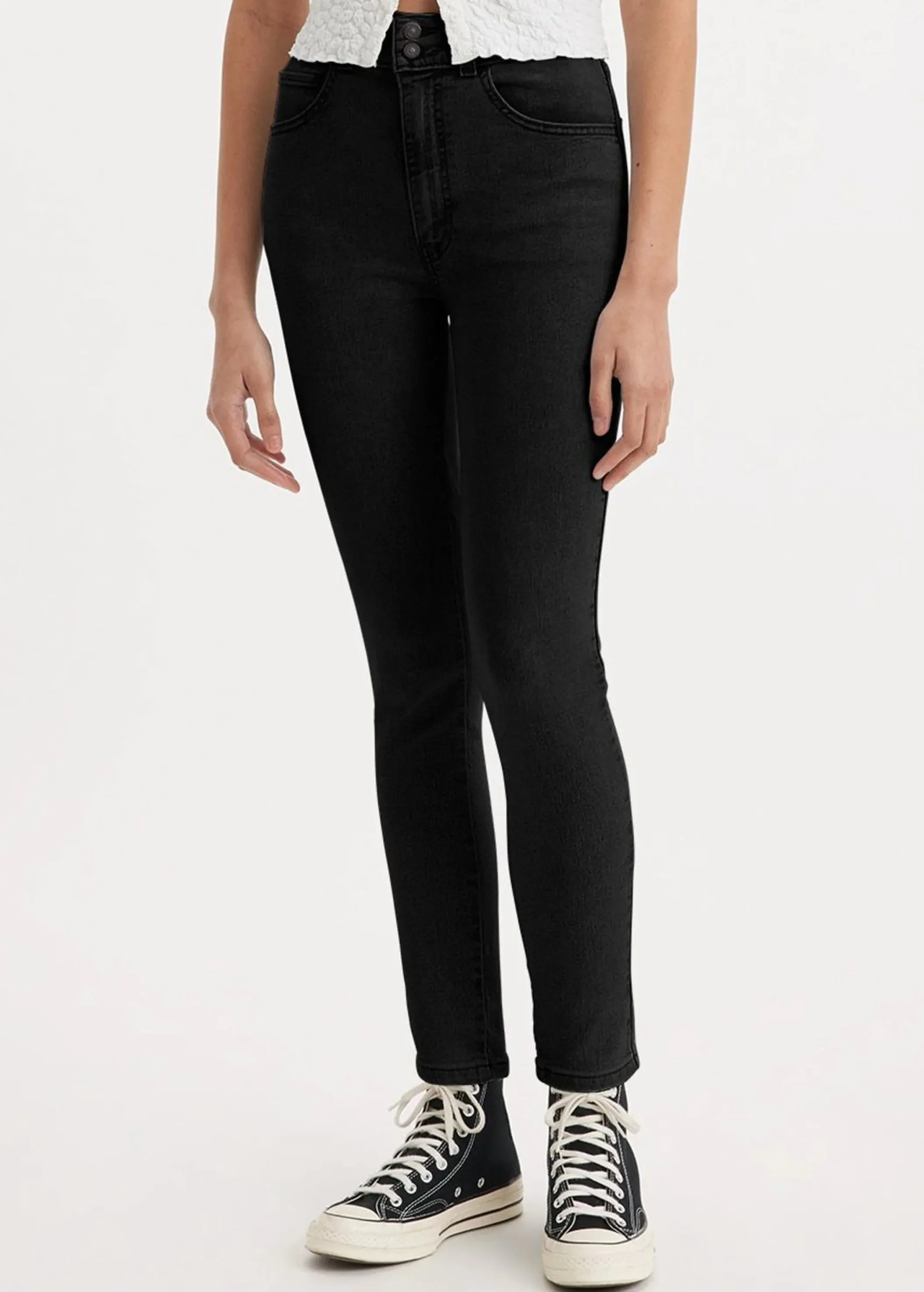 Women's Plain Skinny Jeans,Black Go Anywhere Look