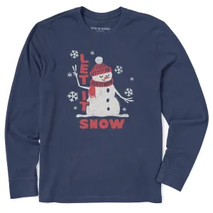 Sleep Men's Let it Snow Snowman Long Sleeve Crusher Tee