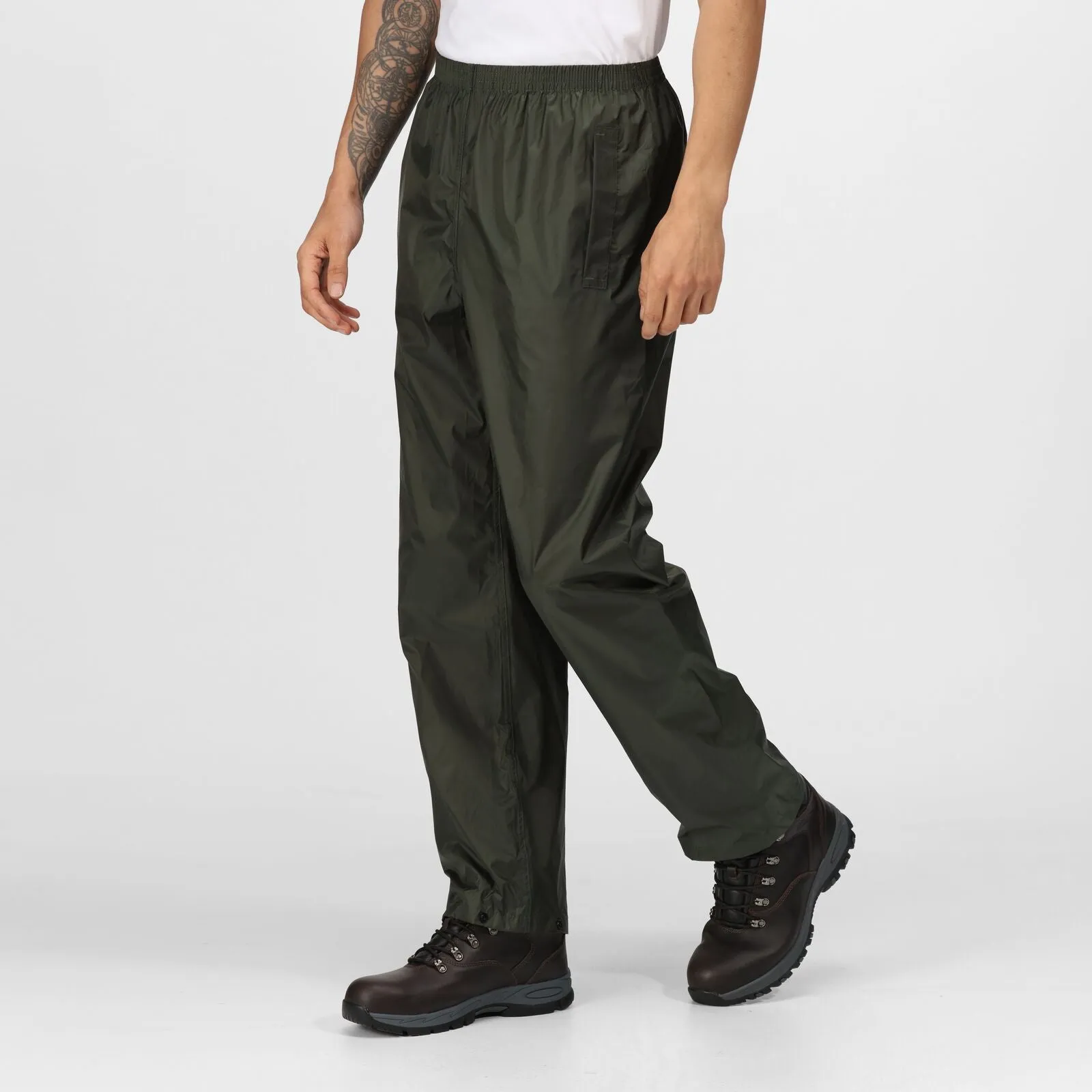 Regatta Mens Pro Pack Away Breathable Waterproof Overtrousers Water Resistant Finish