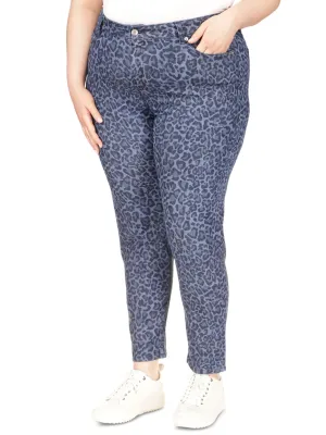 Women's Printed Jeans,Blue Style Basic