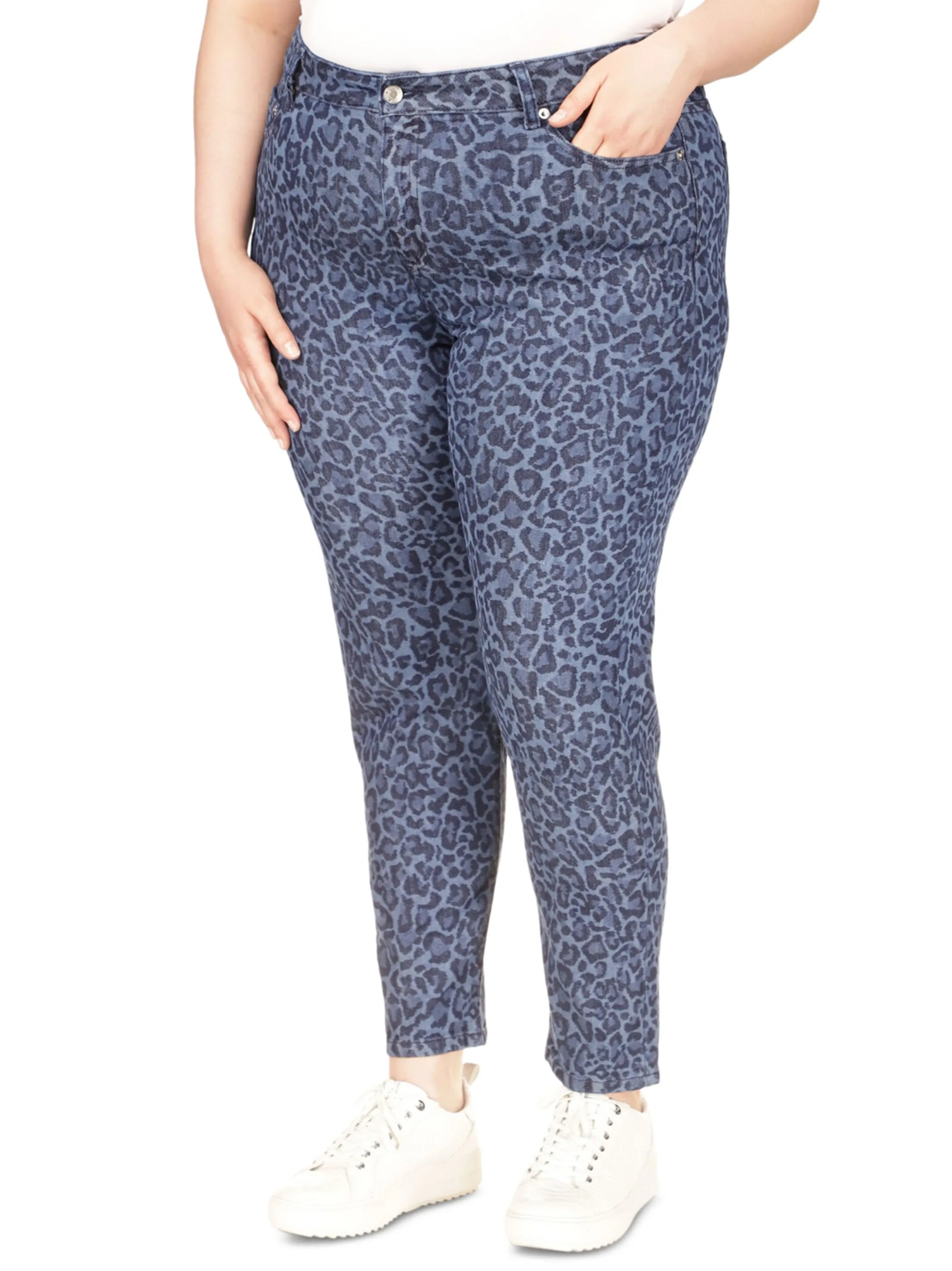 Women's Printed Jeans,Blue Style Basic
