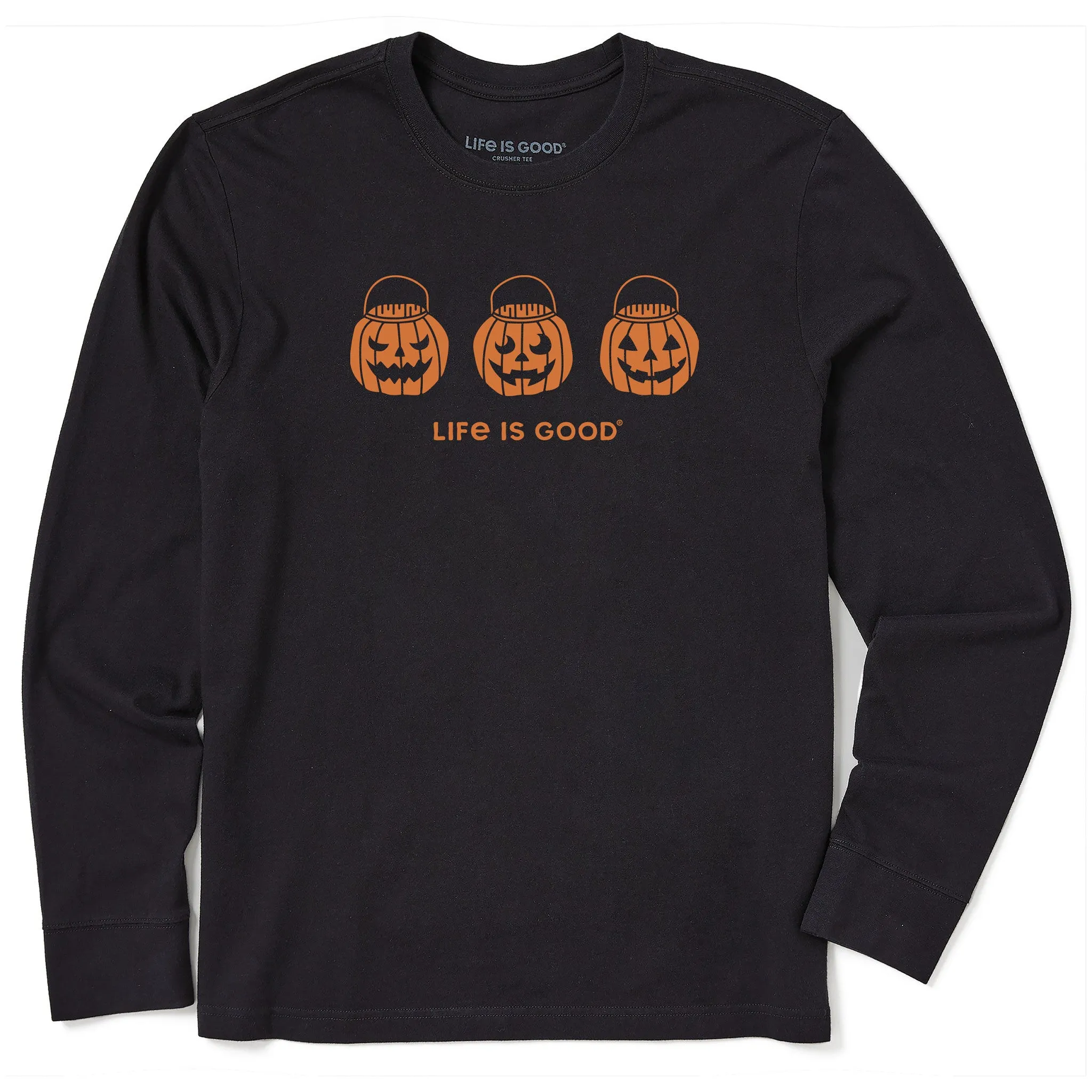 Men's Jack O Lantern Trio Long Sleeve Crusher Tee Light Fit Sleek Comfort