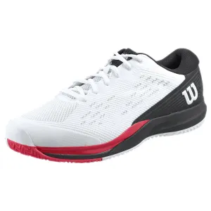 Wilson Men's Rush Pro Ace - White/Poppy Red Anti Fatigue Insole Abrasion Resistant Material