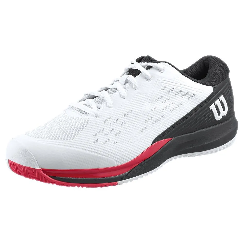 Wilson Men's Rush Pro Ace - White/Poppy Red Anti Fatigue Insole Abrasion Resistant Material