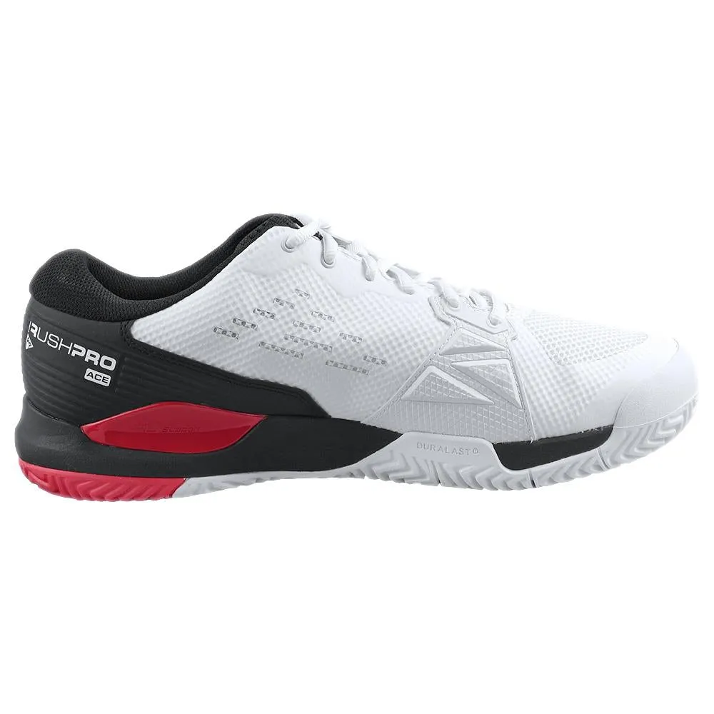 Wilson Men's Rush Pro Ace - White/Poppy Red Lightweight Odor Control Technology
