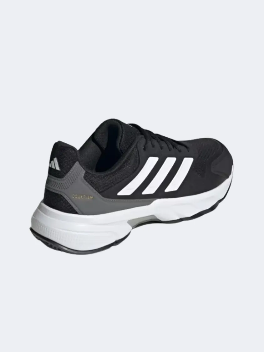 Adidas Courtjam Control 3 Men Tennis Shoes Black/White/Grey Pack Safe Airflow channels