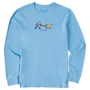 Oeko Tex Certified Men's Jake & Rocket Tug of War Long Sleeve Crusher Tee