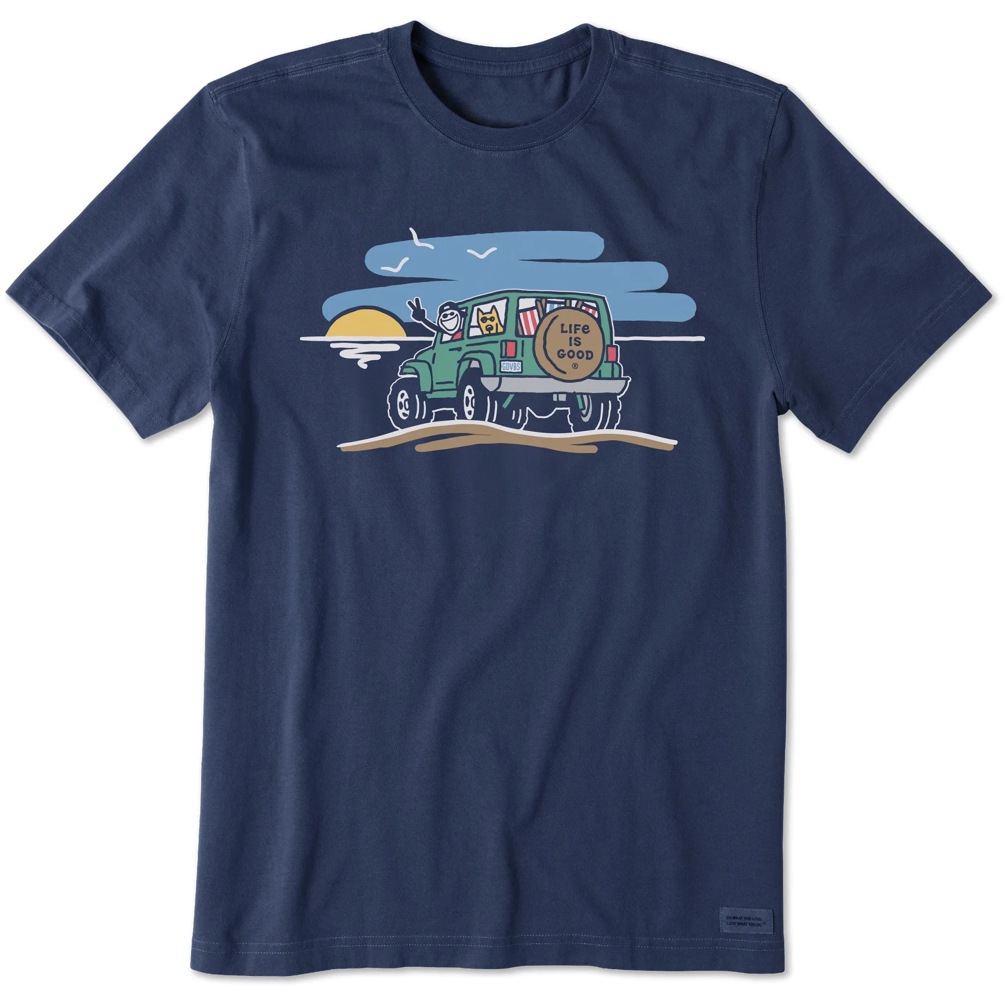 Sporty and Cool Men's Jake and Rocket Beach 4x4 Short Sleeve Tee