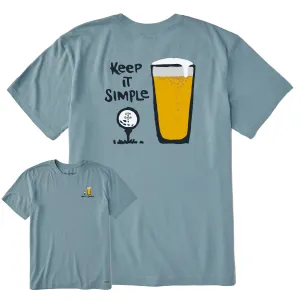 Simple Fashion Stylish Men's Keep it Simple Golf & Beer Short Sleeve Crusher Tee