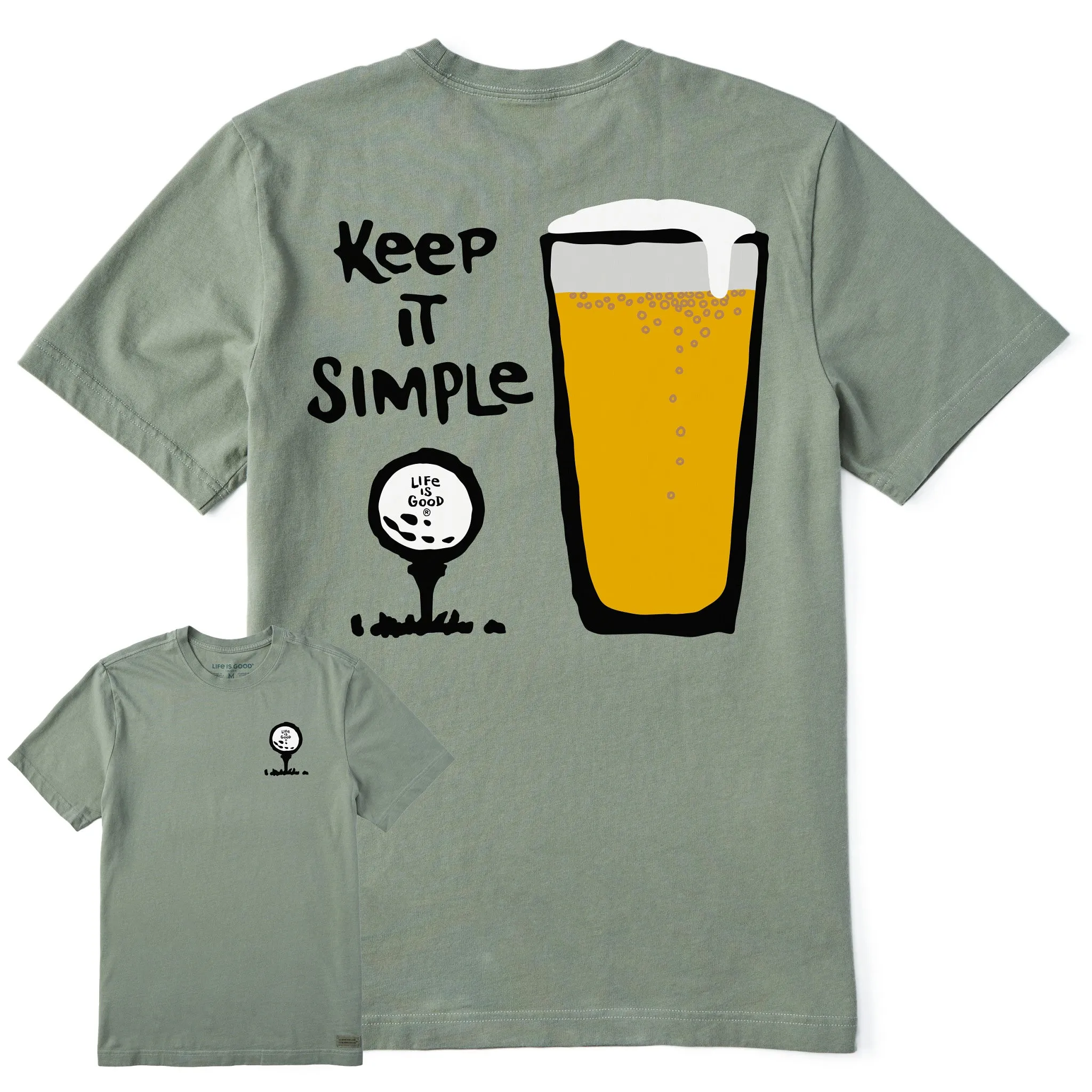 Men's Keep it Simple Golf & Beer Short Sleeve Tee Cool Layer Wear
