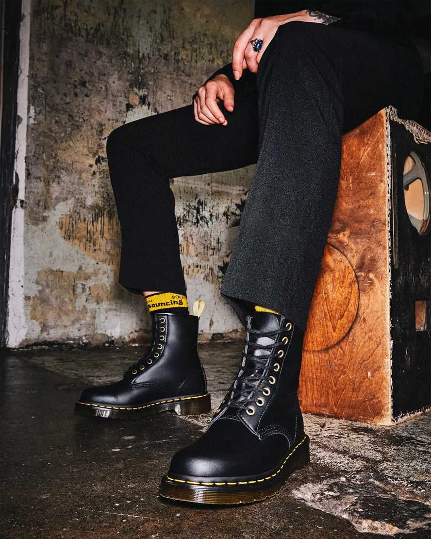 Vegan 1460 Boot in Black from Dr. Martens Neutral Tones Padded Interior Rough Trail Hiker