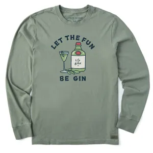 Men's Let the Fun Be Gin Cocktail Long Sleeve Crusher Tee Breezy Design Breathable Active Wear