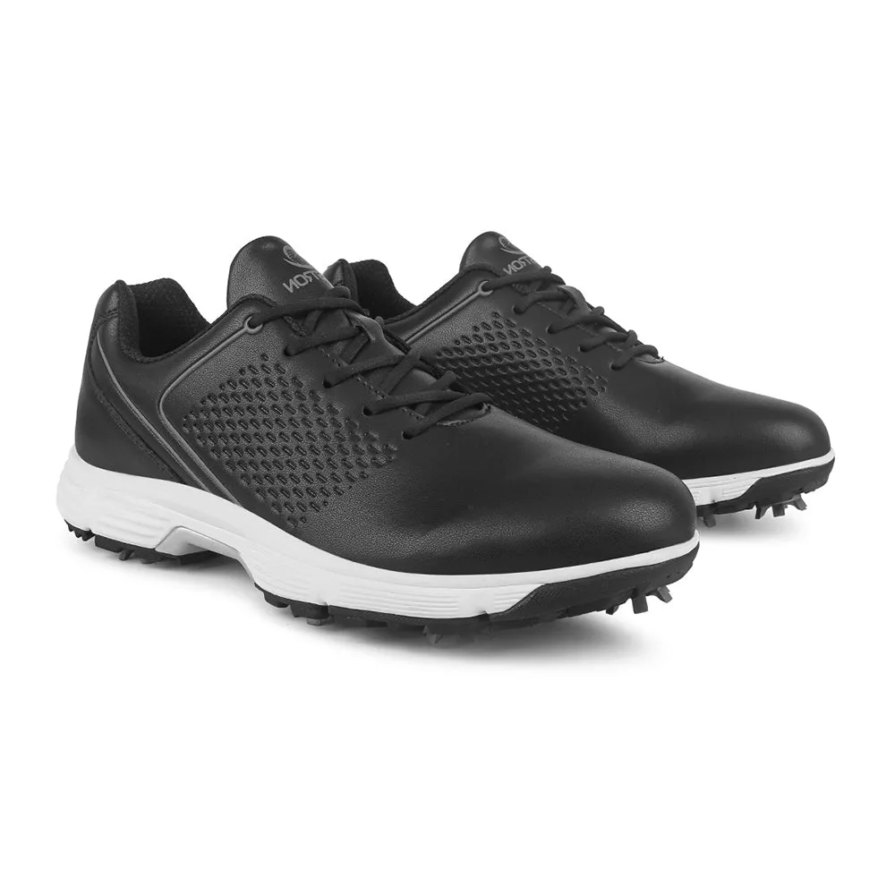 Ask Echo  G617 Men's Professional Spikes Golf Shoes / Black Ventilated Upper Padded collar