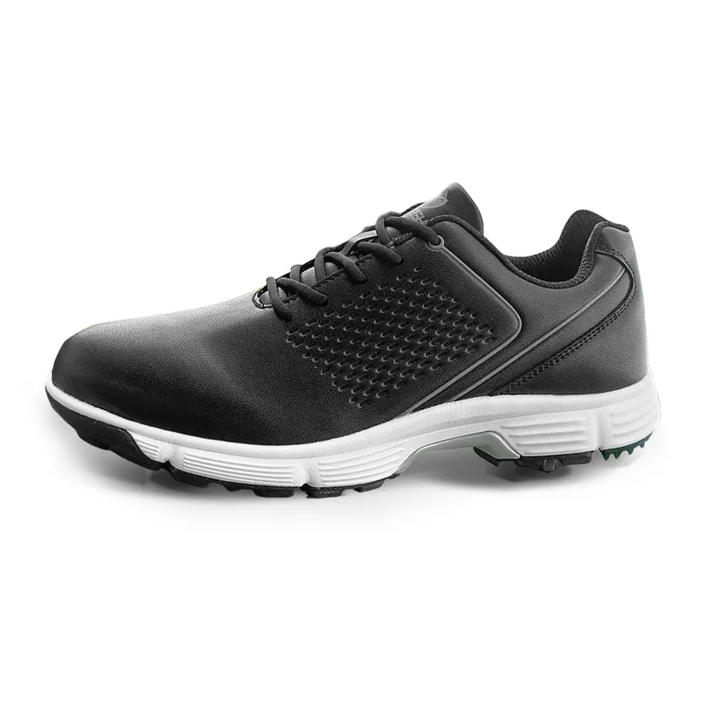 Ask Echo  G617 Men's Professional Spikes Golf Shoes / Black Grass Grip