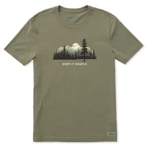 casual top Men's Keep it Simple Evergreen Silo Short Sleeve Crusher-LITE Slim Fit Tee
