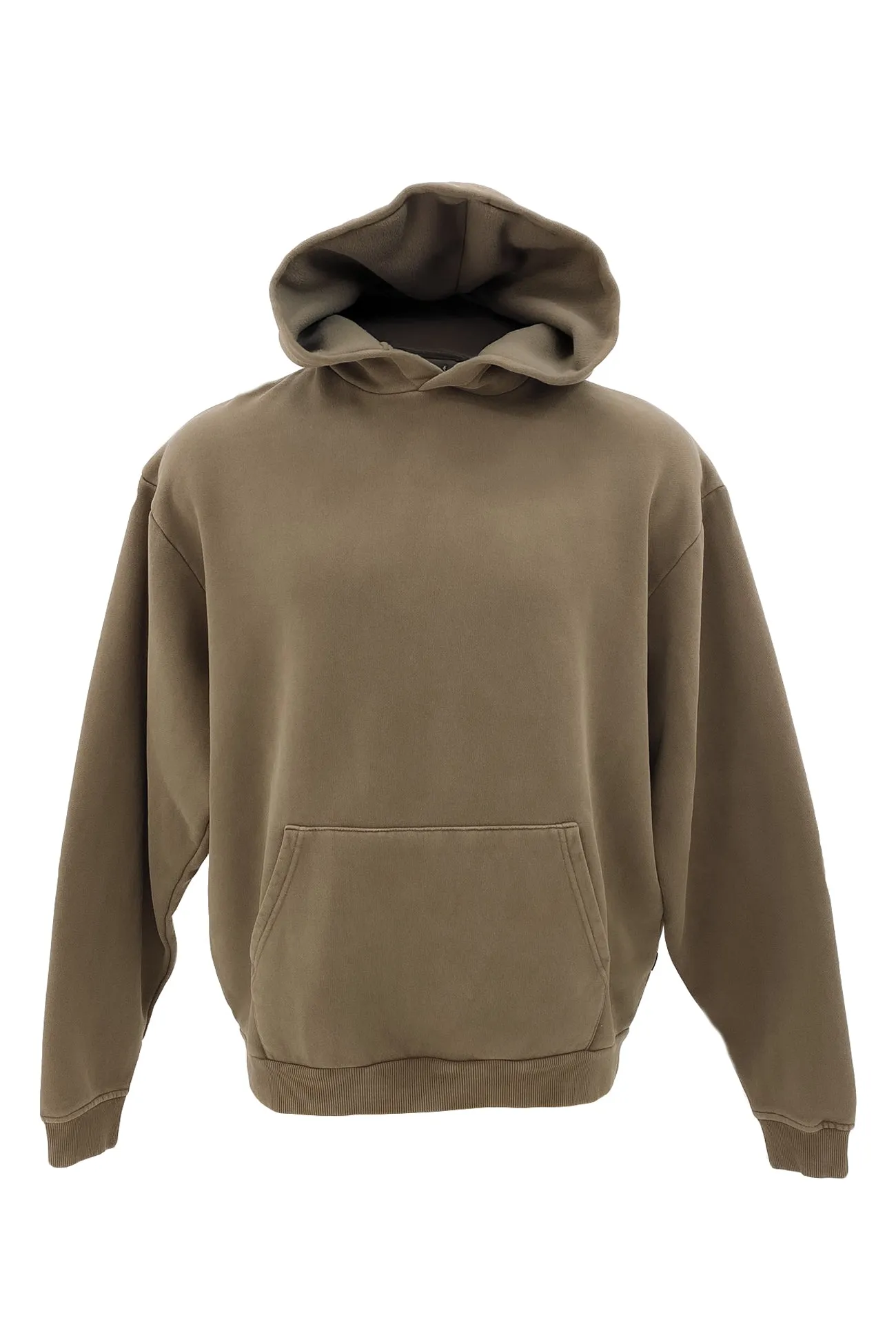 snap buttoned Box Hoodie Khaki