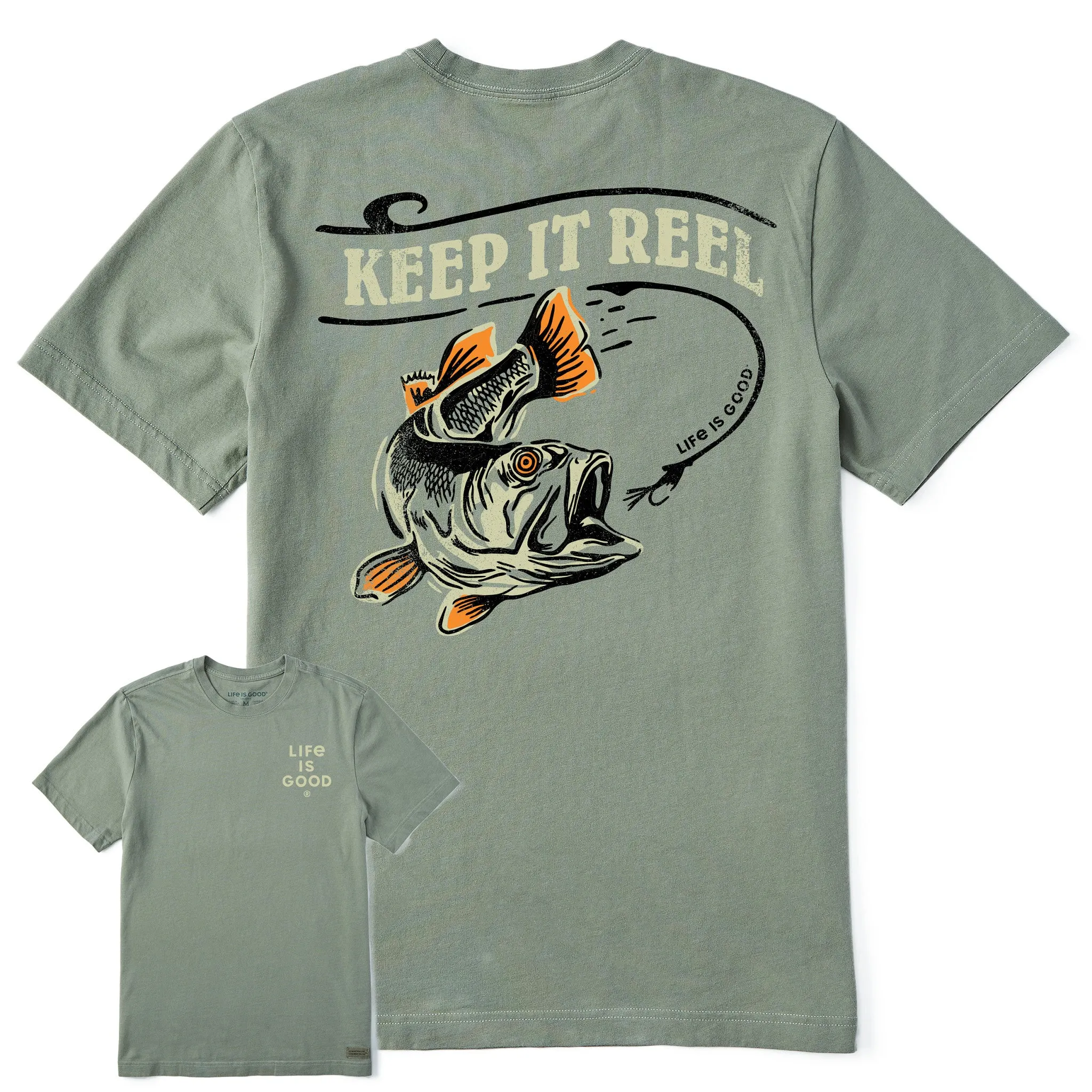 Men's Keep It Reel Bass Short Sleeve Tee Unique Design