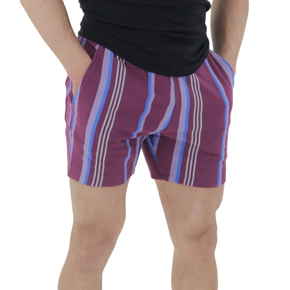 Light Flex Wear Men's Striped Short With Pocket Back,Burgundy