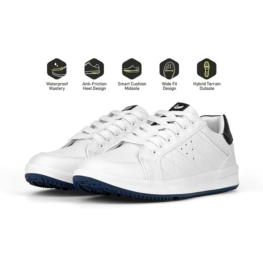 Ask Echo G2 Men's Professional Leather Golf Shoes  / White All Rounder Course Ready