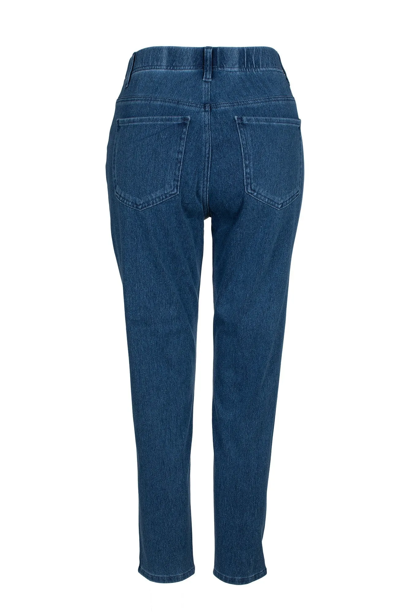 Breathable Minimalist Capri Jeans | MID INDIGO | 6913C1