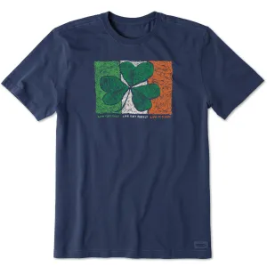 Streetwear Men's Irish Flag Clover Short Sleeve Crusher Tee