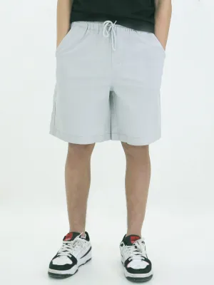 Men's Plain Solid Pull On Short,Grey Snug Fit