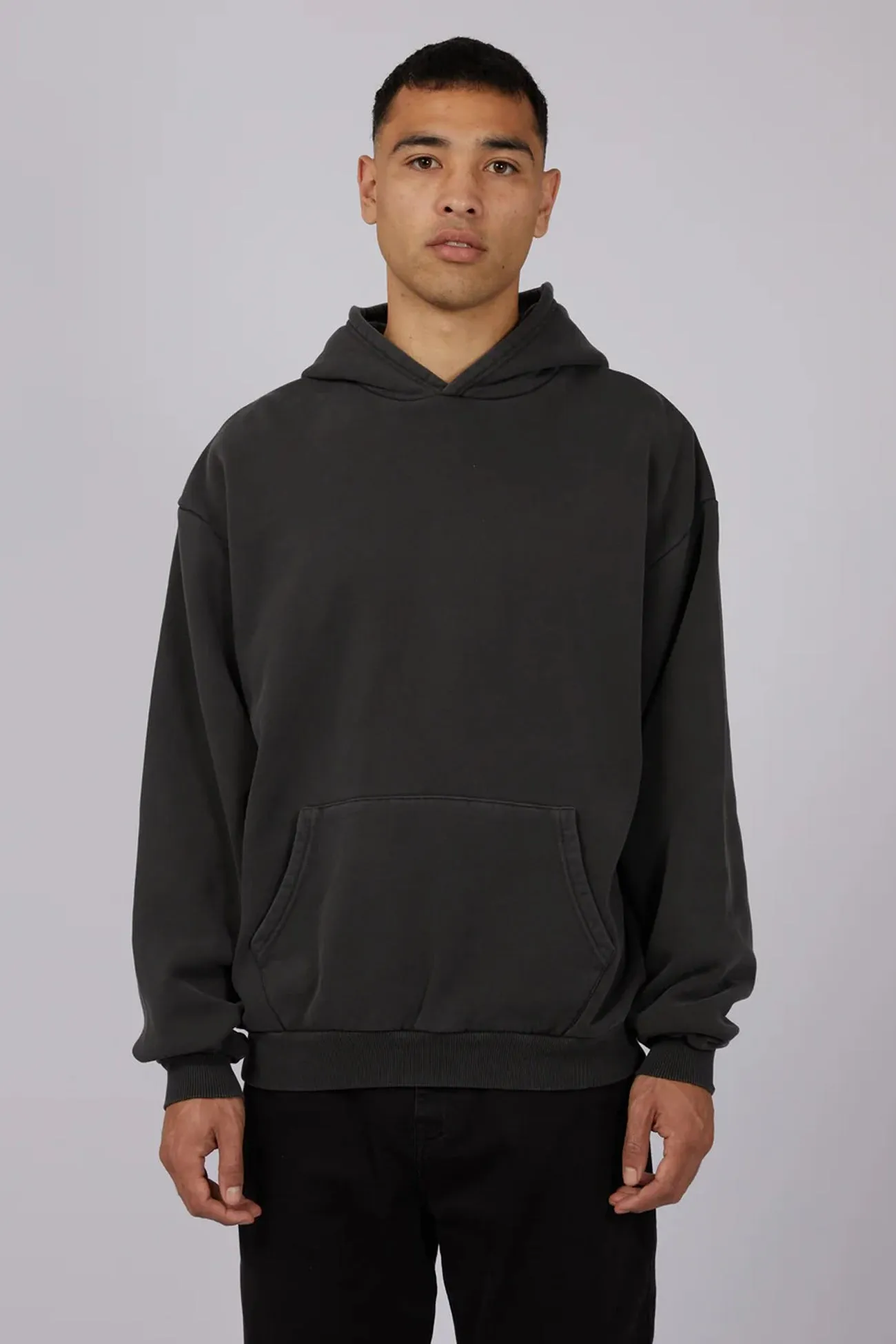 Box Hoodie Washed Black Transitional Piece