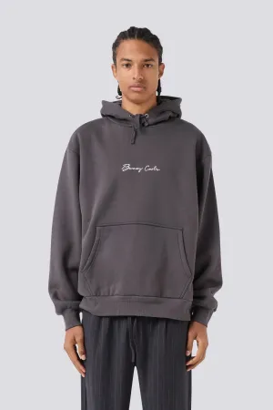 short sleeves Warm Clothing Logo Hood Pigment Black