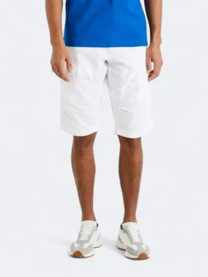 Men's Textured Cargo Long Shorts,White Airflow Design Flexible Fabric