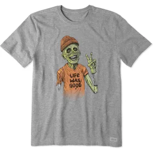 Men's Life Was Good Zombie Short Sleeve Crusher Tee Weekend Essential