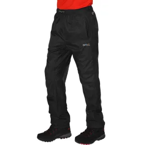 Regatta Mens Active Packaway Hiking Waterproof Overtrousers - Black All-day Flex FlexibleKneePanels