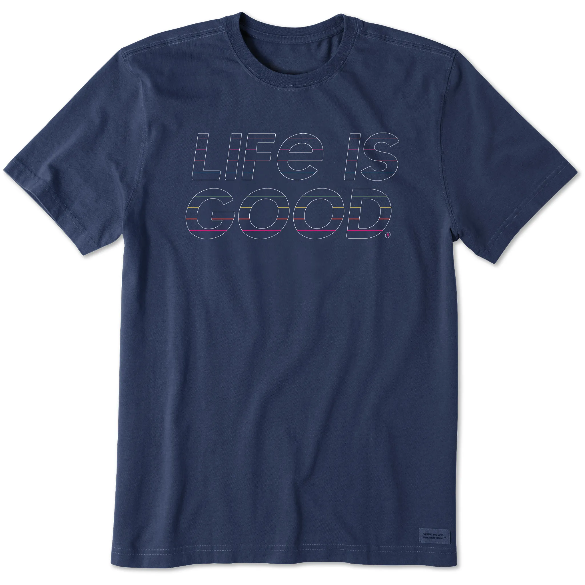 Non Restrictive Fit Men's Life is Good Retro Short Sleeve Crusher-LITE Tee