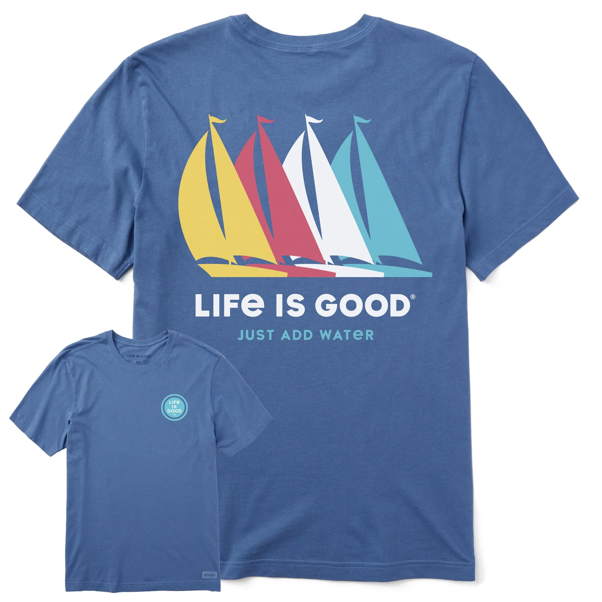 Men's Just Add Water Sailboats Short Sleeve Crusher-LITE Tee Quick Dry Performance Light Wear