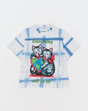 Easy Care Material Flexible Waist Grateful Tee SS - Indigo Kitten Courage