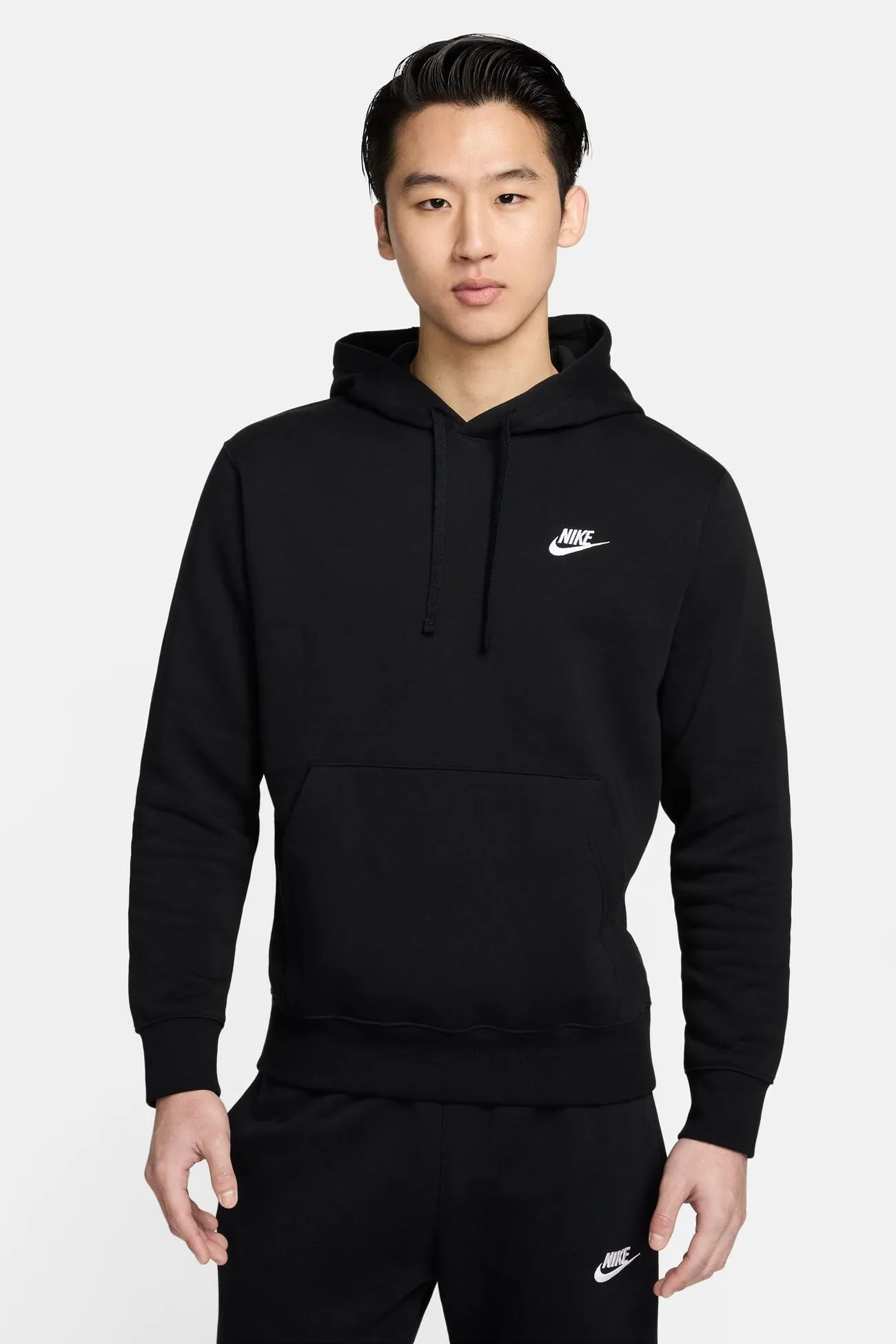 Nike Sportswear Club Pullover Hoodie Black Timeless Bold Active Wear Look