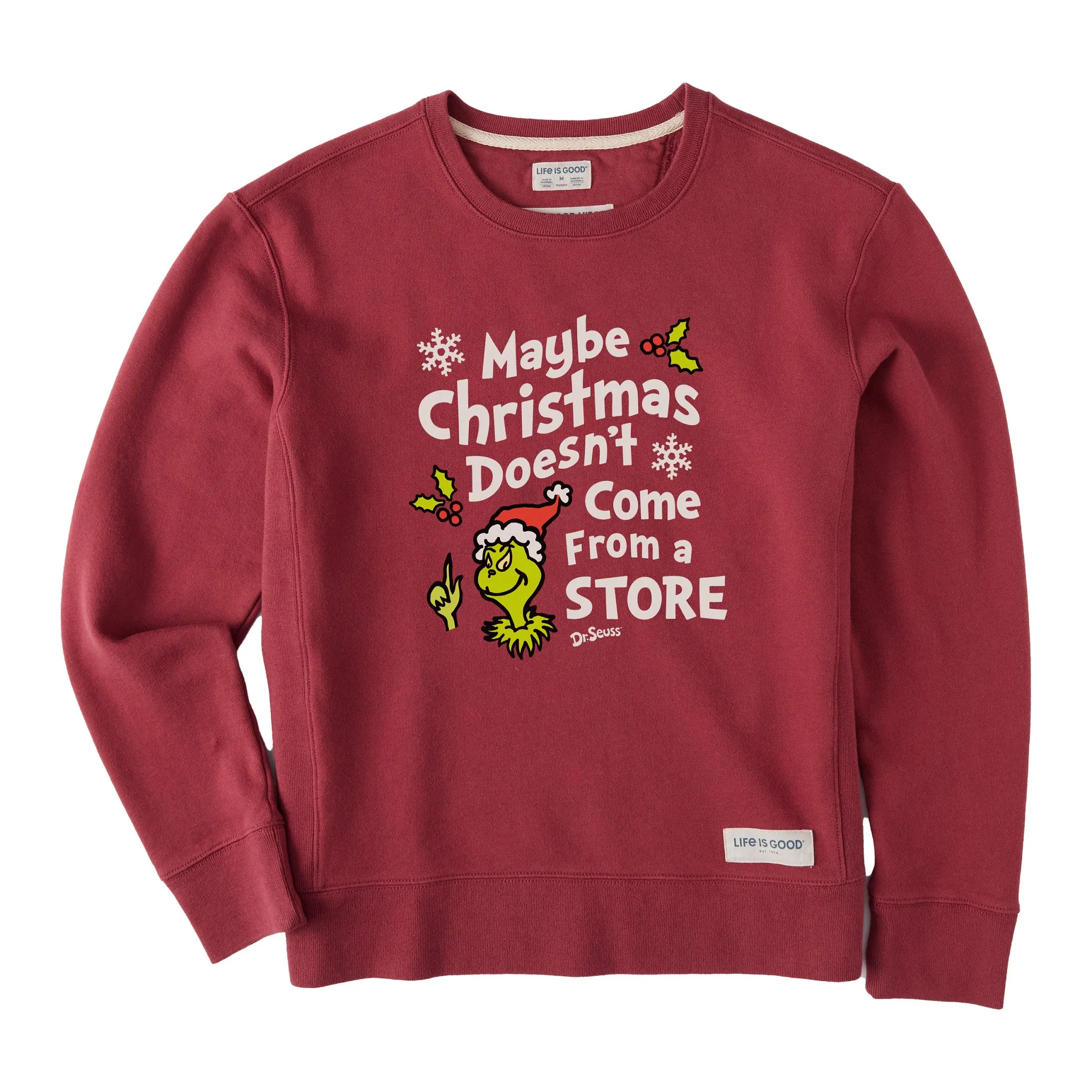 product trendy catchiness Effortless Fashion Women's Maybe Christmas Grinch Simply True Crew