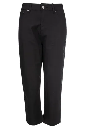 Stretch Cotton blend MId Calf Jeans | Black | 6923A1 Textured Vibrant Effortless Look