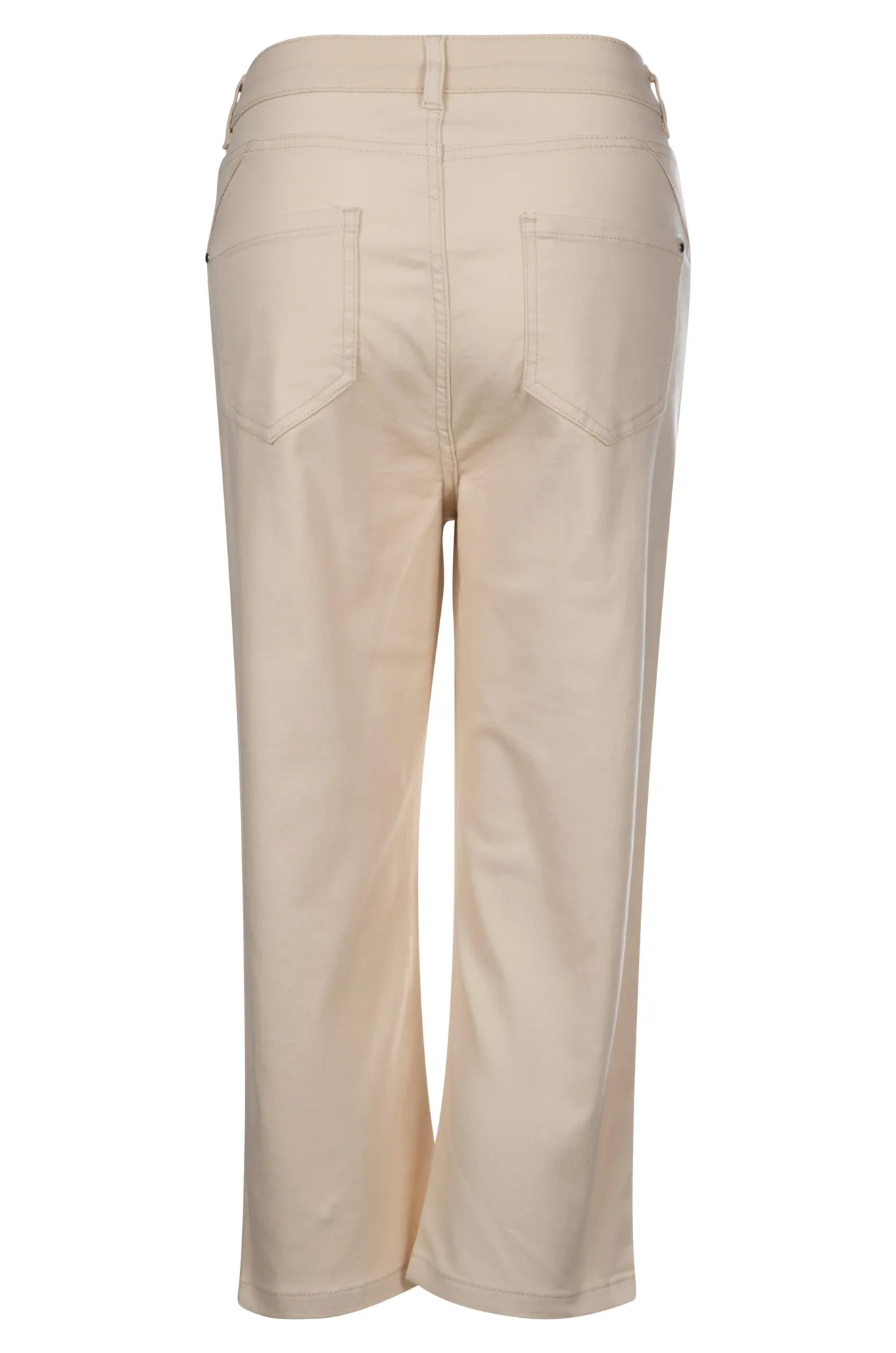 Subtle Texture Stretch Cotton blend MId Calf Jeans | ECRU | 6923A1