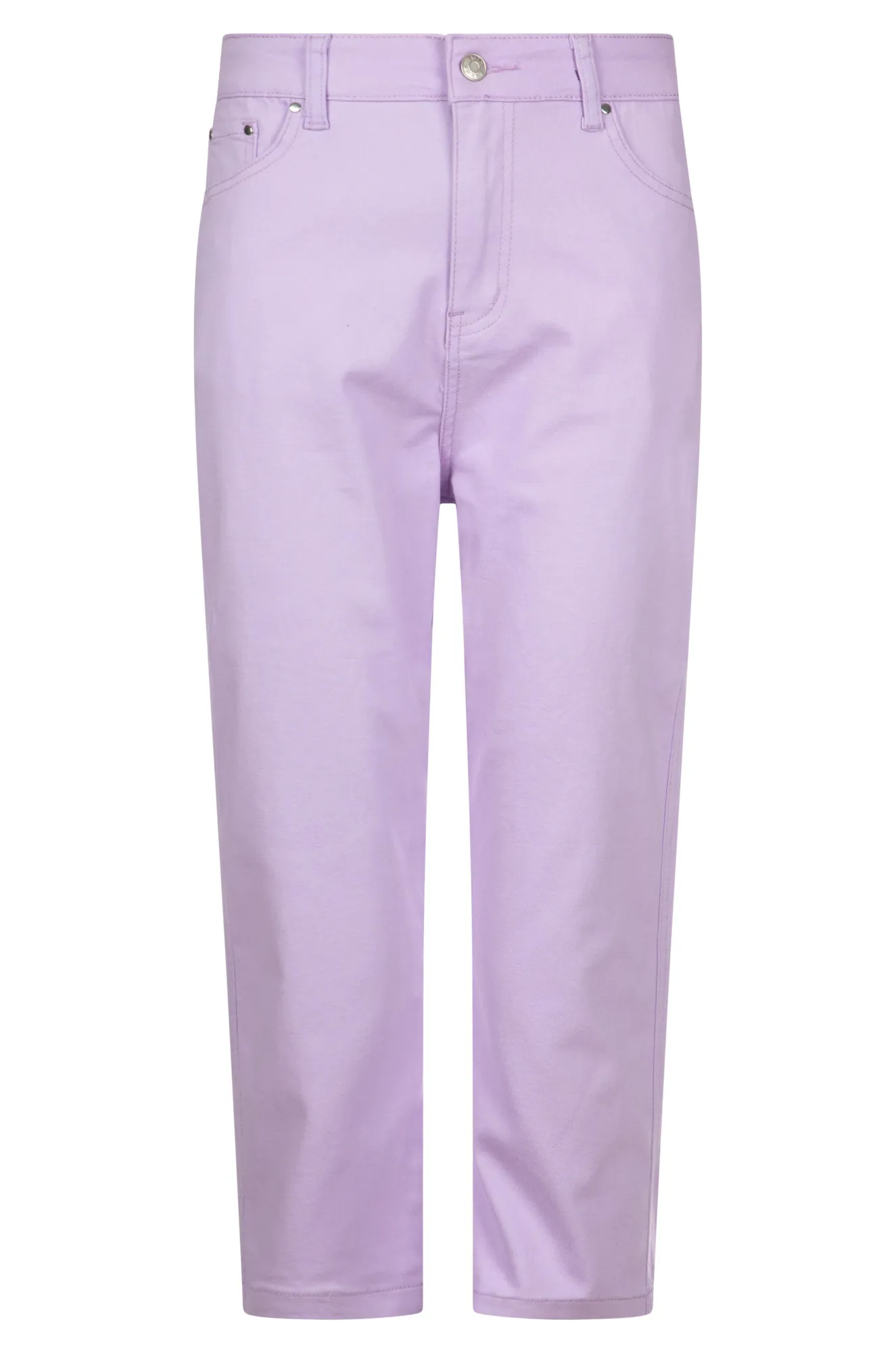 On The Go Reinforced Stitching Details Stretch Cotton blend MId Calf Jeans | LILAC | 6923A1