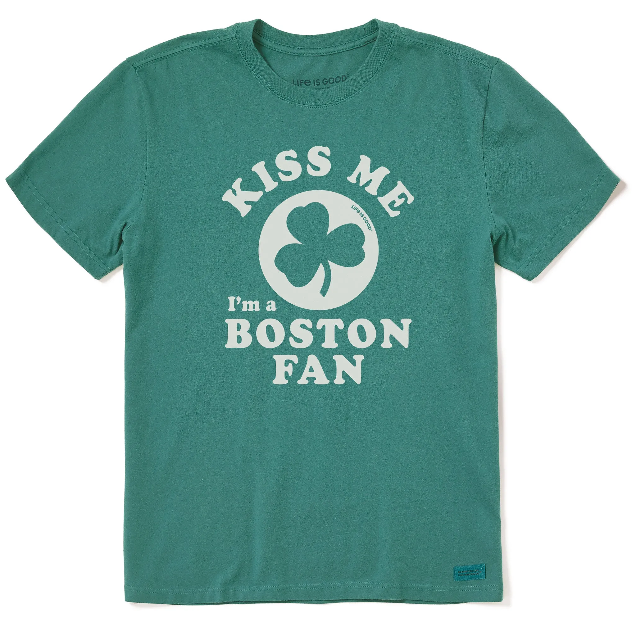 Breathable Yarn Composition Airflow Mesh Panels Men's Kiss Me I'm a Boston Fan Short Sleeve Crusher Tee