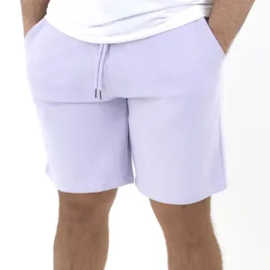Men's Plain Cotton Short,Light Purple Cross Ventilation Channels Layering Piece