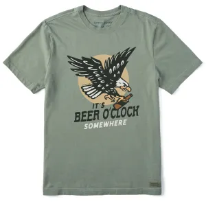 Men's It's Beer O Clock Somewhere Short Sleeve Crusher Tee SeamlessSidePanels Basic Piece