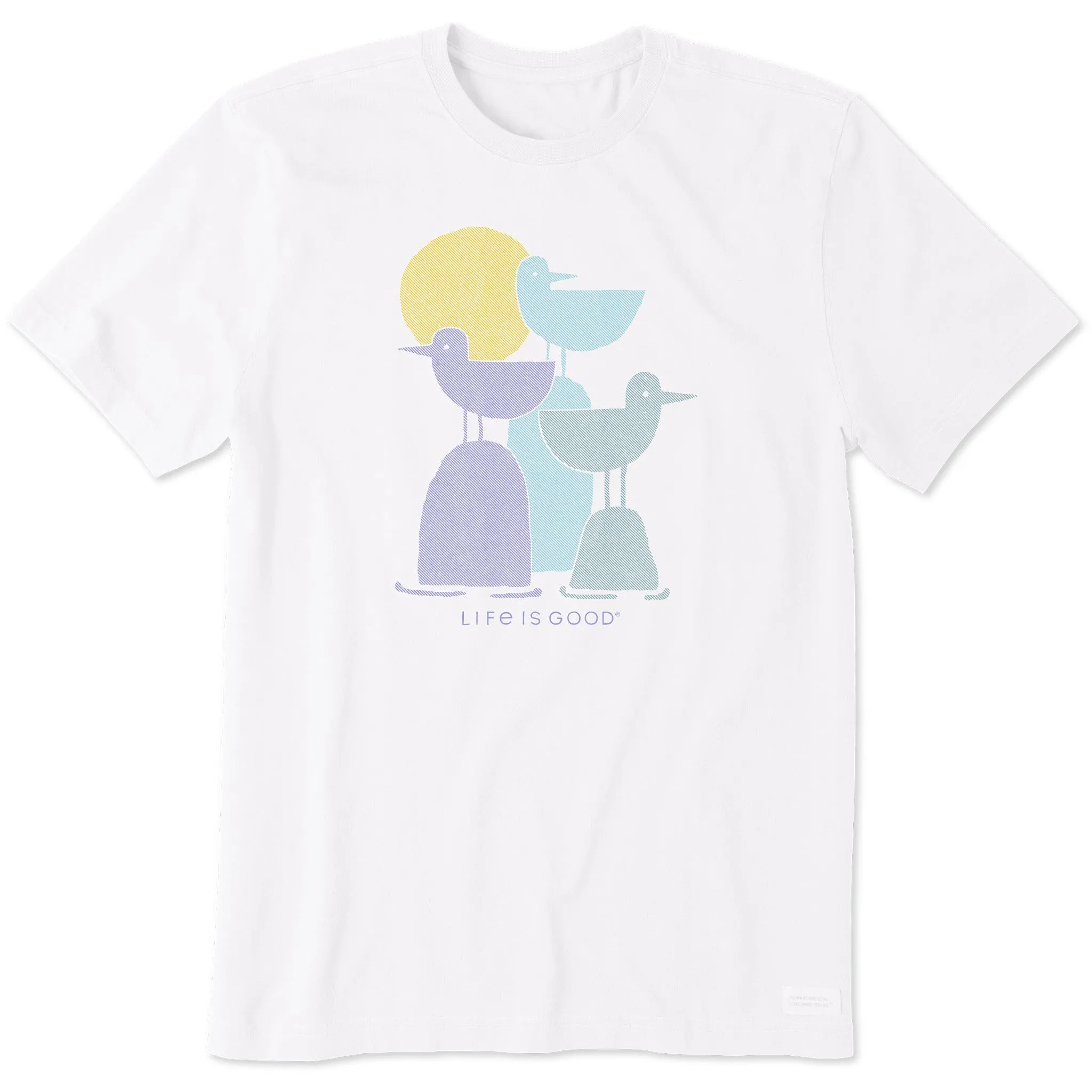 Weekend Comfort Active Essentials Men's Life is Good Seagull Trio Short Sleeve Tee
