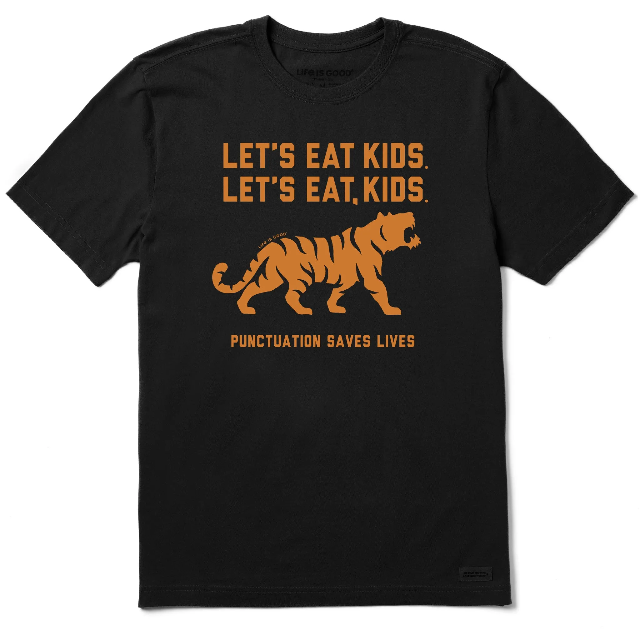 Men's Let's Eat, Kids Tiger Short Sleeve Crusher Tee Chilly Wear Seamless construction