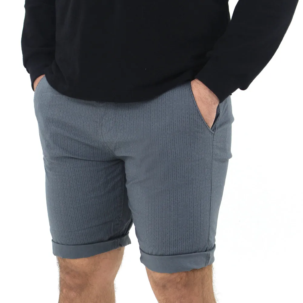 Men's Striped Chino Short With Belt,Grey mesh ventilation Impact Absorbing Padding
